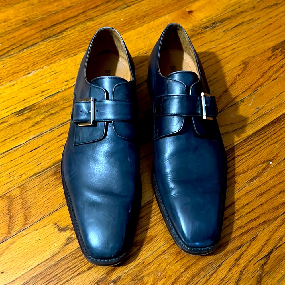 Broletto men’s single strap monk shoe. Steel blue.